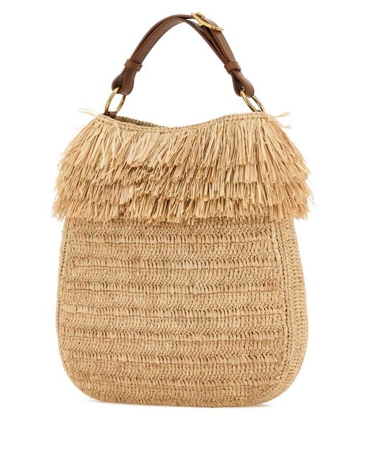 Saint Laurent Natural Raffia Roady Shopping Bag