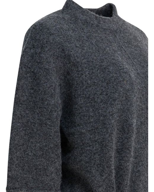 UMARMUNG Gray Wool-blend Crew-neck Sweater Knitwear Grey