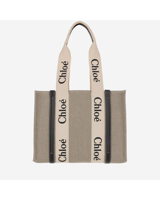 Chloé Natural Woody Medium Tote Bag