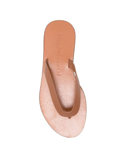 Manebí Lederen String Sandalen in het White