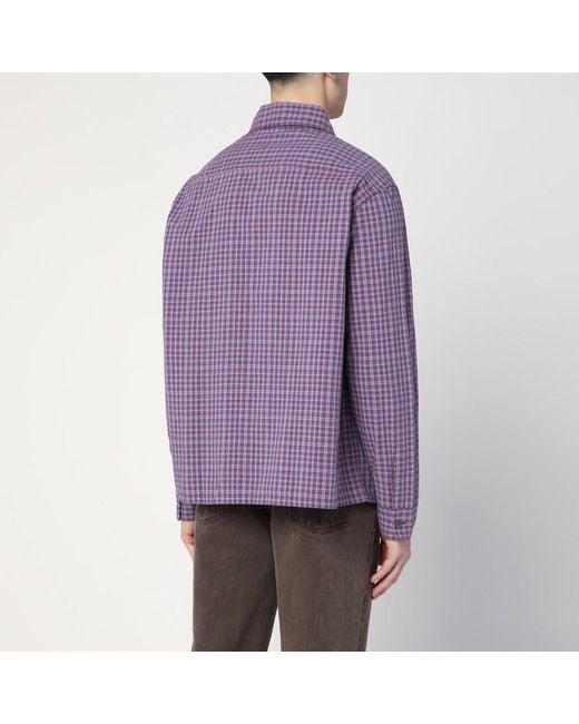 Our Legacy Purple Check Pattern Shirt for men
