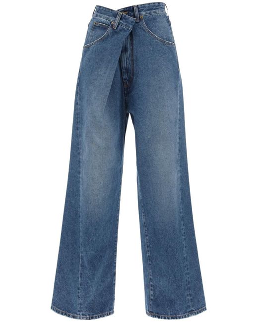 DARKPARK Blue 'Ines' baggy Jeans mit gefaltetem Bund