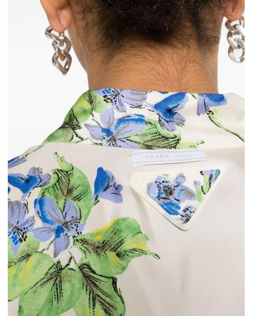 Prada Multicolor Floral-Print Shirt