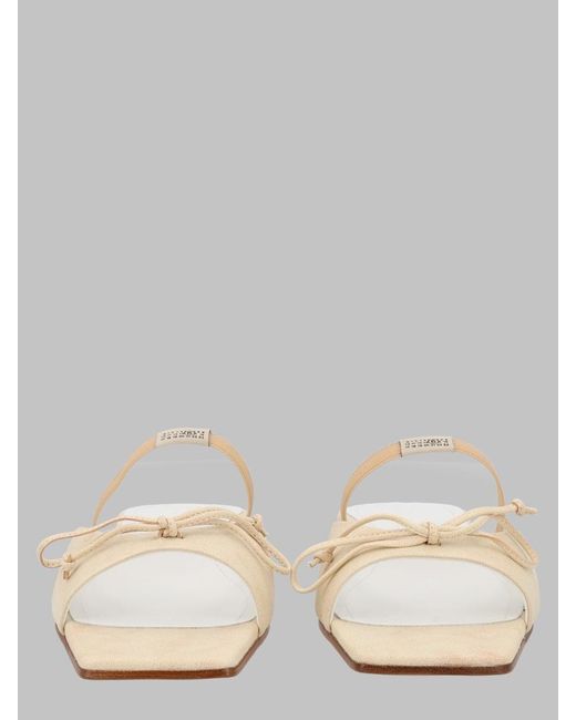 MM6 by Maison Margiela Natural Slingback Sandals With Bow Detail