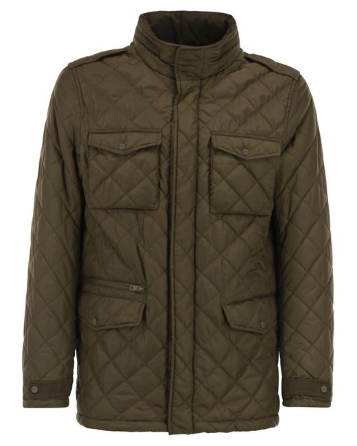 Herno Green Field Jacket With Diamond Quilting for men