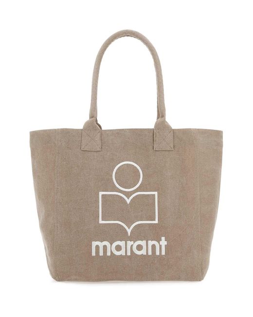 Isabel Marant White Cappuccino Cotton Small Yenky Shopping Bag