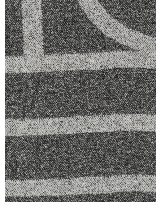 Totême Gray Monogram Wool Scarf