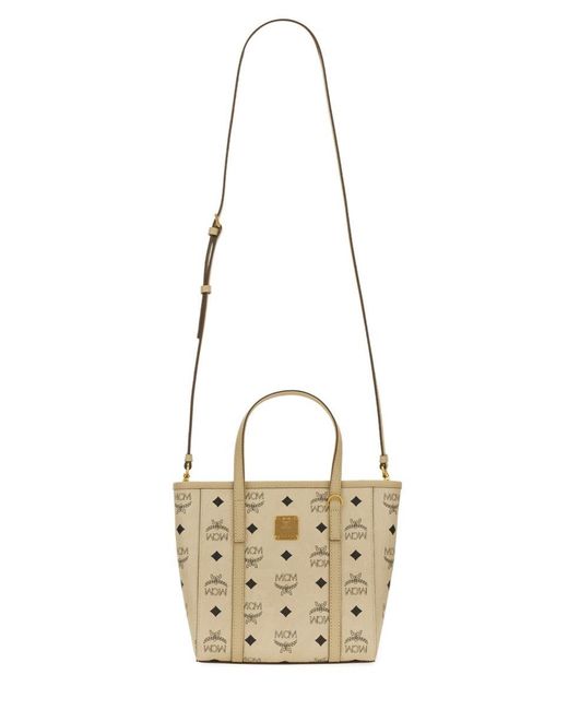MCM Natural Printed Canvas Mini Tony Handbag