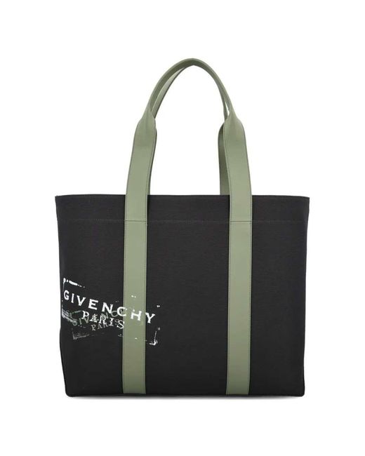 Givenchy Black Baumwoll-Einkaufstasche mit Logo