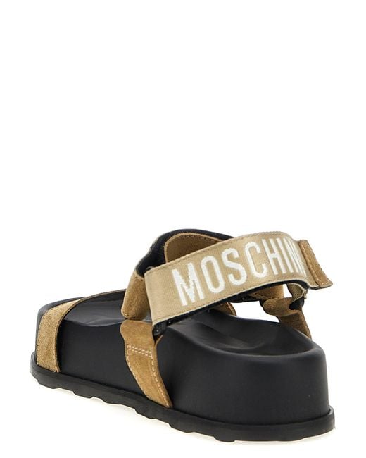 Moschino White Suede Sandals