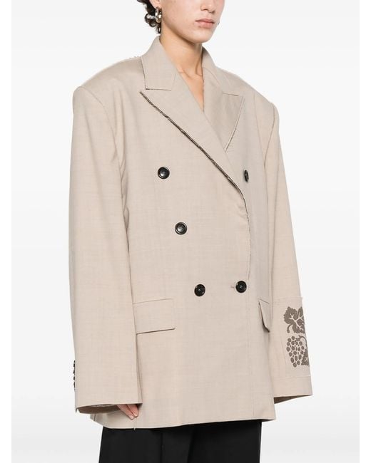 FEDERICO CINA Natural Oversize Double Breasted Jacket