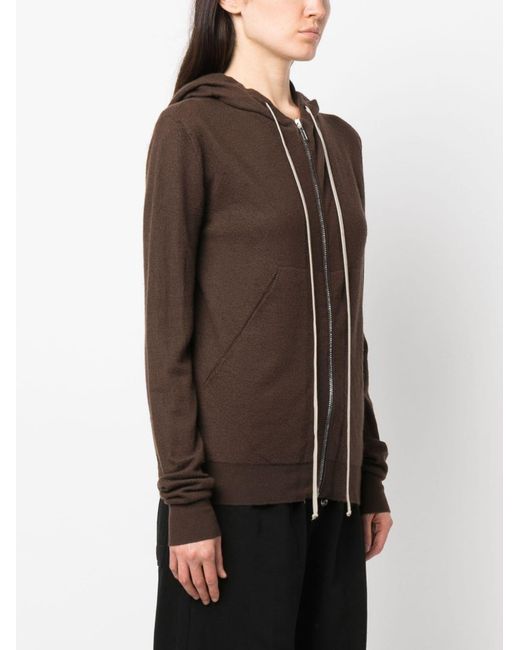 Sudadera Con Capucha Y Cremallera Rick Owens de color Brown