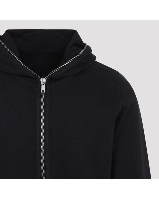 Rick Owens Black Cotton Gipm Hoodie for men