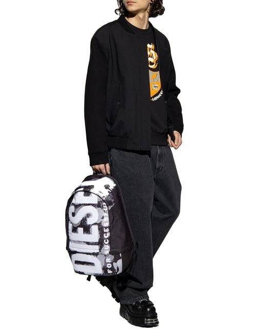 DIESEL Black Printed Long Sleeve Round Neck Sweatshirt for men