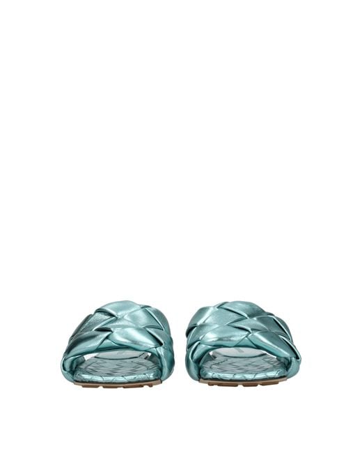 Bottega Veneta Green Clogs And Mules Sky/Ice Moon Leather