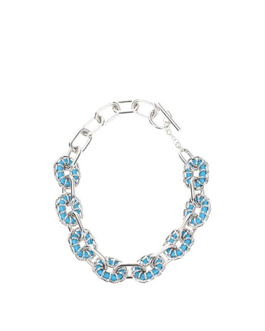 Bottega Veneta Blue Collane Donna Argento Argento/Celeste