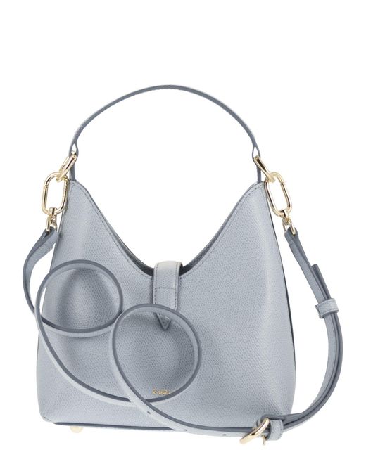 Furla Blue Iride Mini Leather Bag