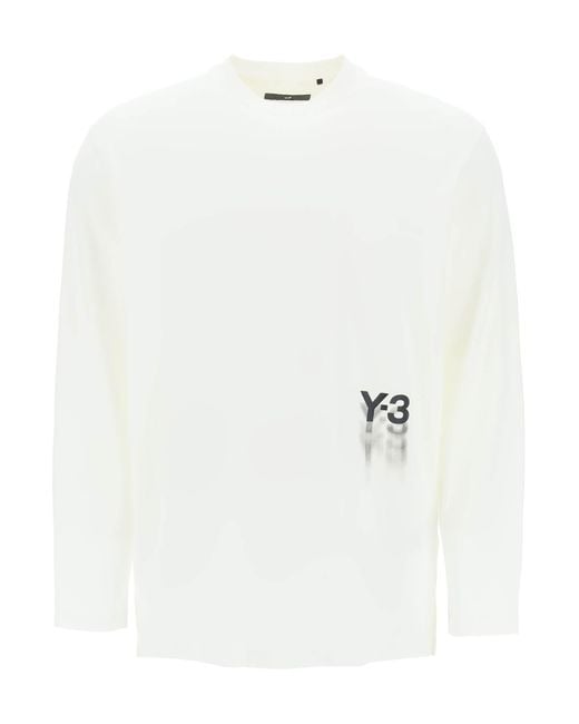 Y-3 Langarm T -Shirt mit Logodruck in White für Herren