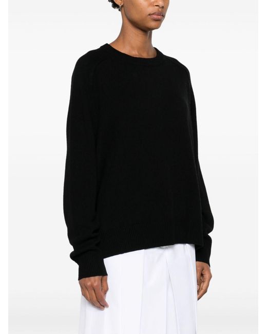 Soft Goat Black Cashmere Boyfriend Crewneck Jumper