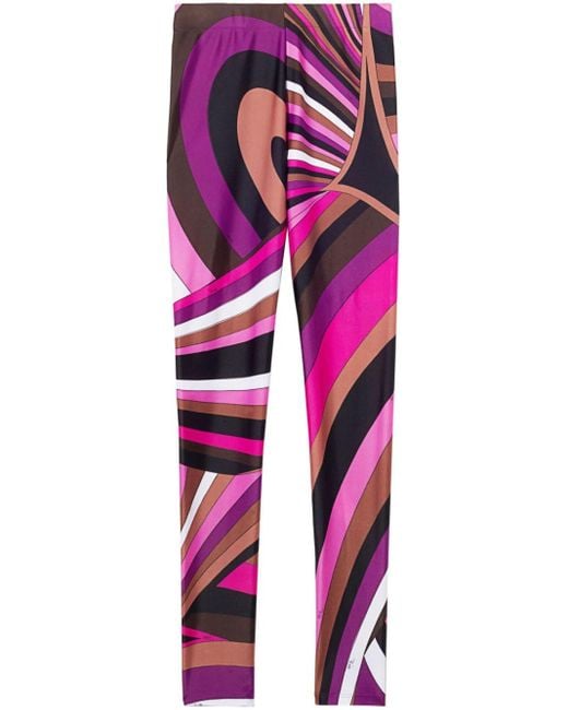 Emilio Pucci Pink Iride-Print Leggings