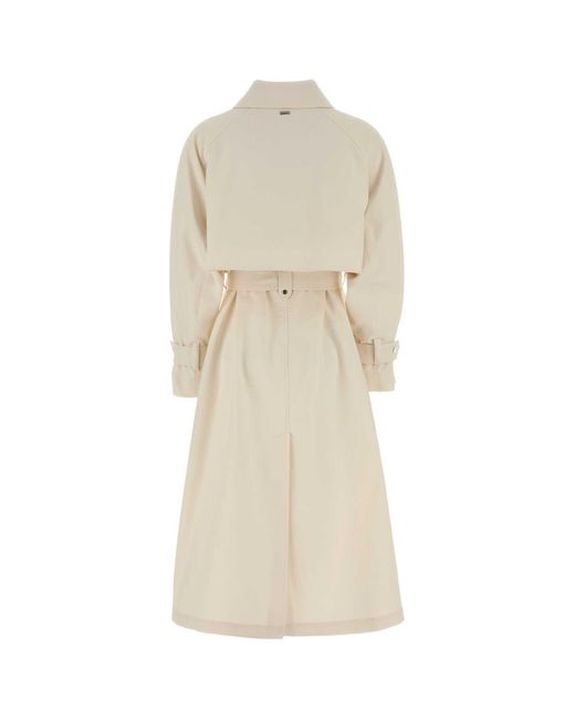 Herno White Ivory Jersey Trench Coat