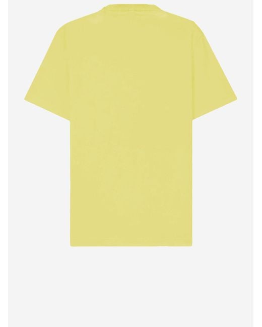 Boss Yellow Stretch Cotton T Shirt With Logo for men