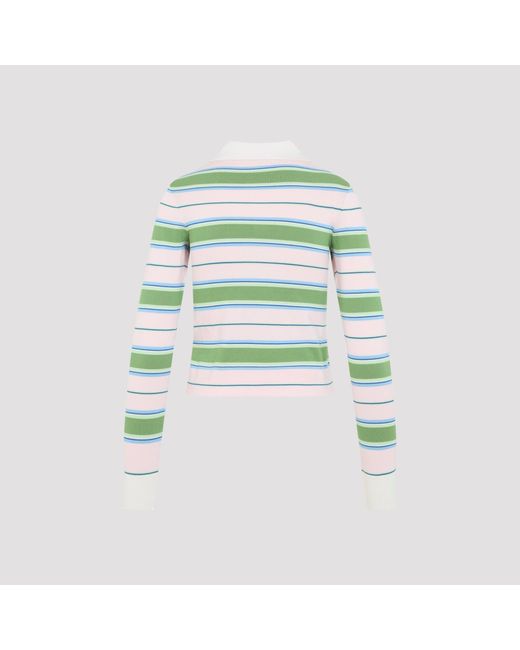 Céline Green Cotton Polo Sweater