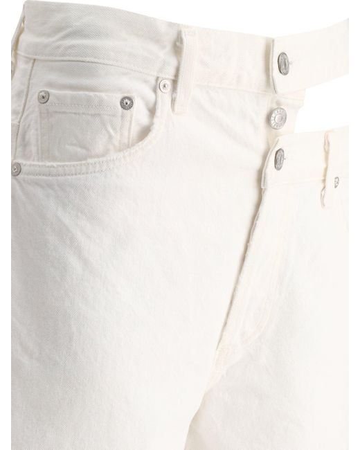 Agolde White Gebrochene Hosenbund -Shorts