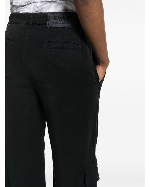 Moschino Black Straight-Leg Cargo Trousers