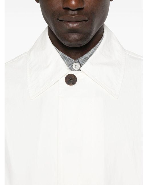 Studio Nicholson White Nylon And Cotton Blend Coat