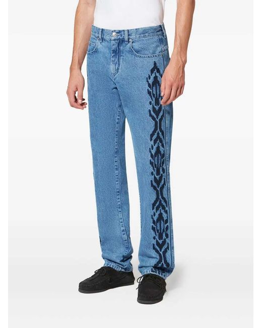 Isabel Marant White Lewys Jeans With Embroidery