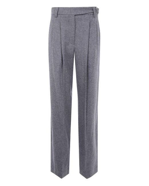 Brunello Cucinelli Gray Suits Wide Leg Pants