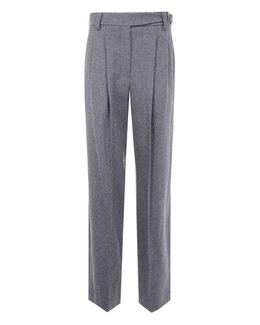 Brunello Cucinelli Gray Plissierte Hose Mit Gürtel