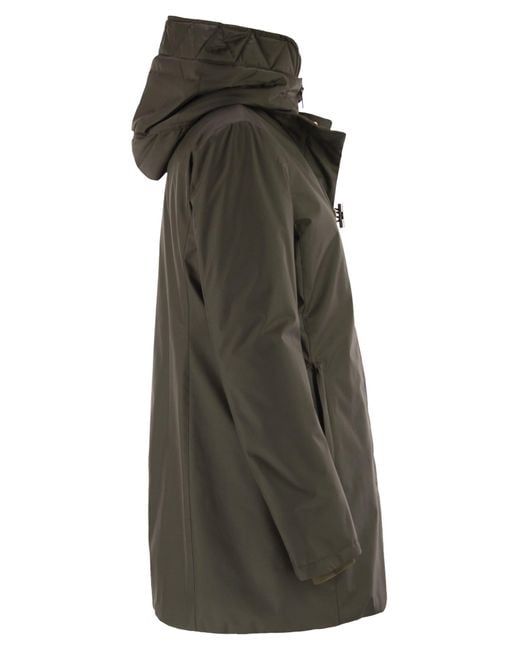 Fay Black Technical Gabardine Toggle Coat