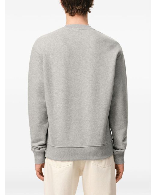 AMI Gray Ami De Coeur Cotton Sweatshirt for men