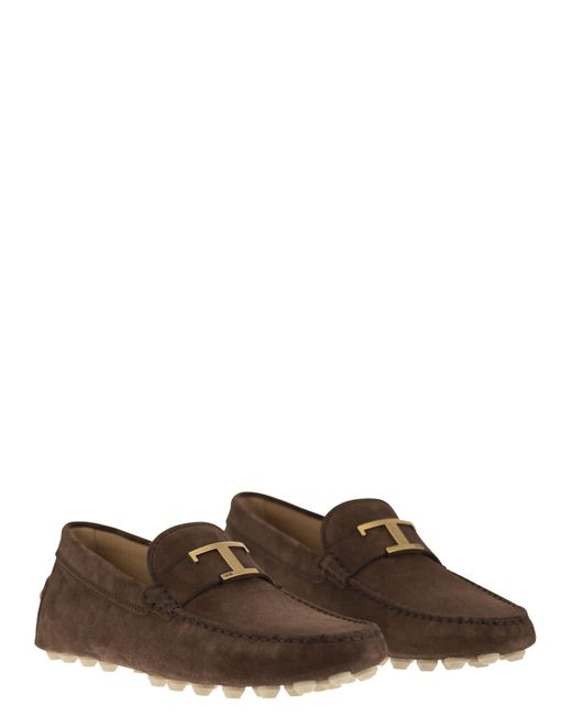 Tod's Rubberen Bubbel T Tijdloos In Suede Leer in het Brown voor heren