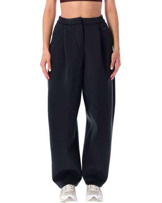 Burberry Black Modern Fleece Mid-Rise Loose Trousers Sportswear