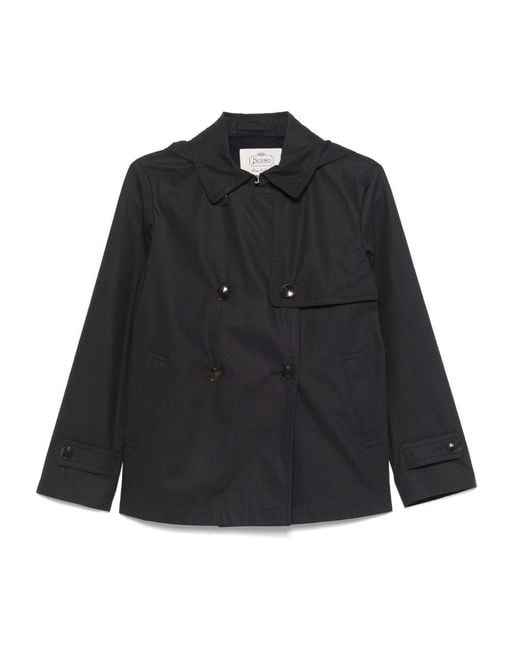 Herno Black Short Trench Coat