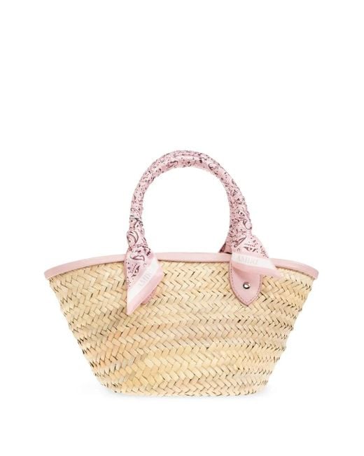 Amiri Pink Raffia Tote Bag