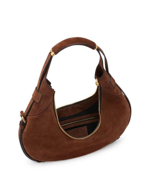 Moschino Brown Handle Me Leather Shoulder Bag