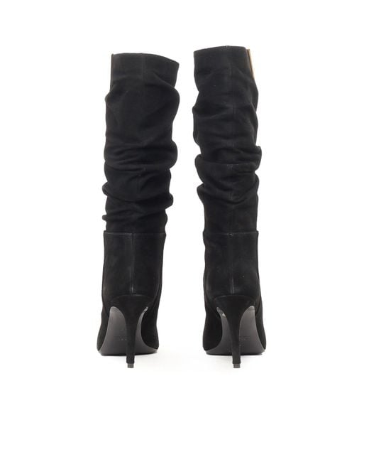 Via Roma 15 Black Curled Boots 3/4 V