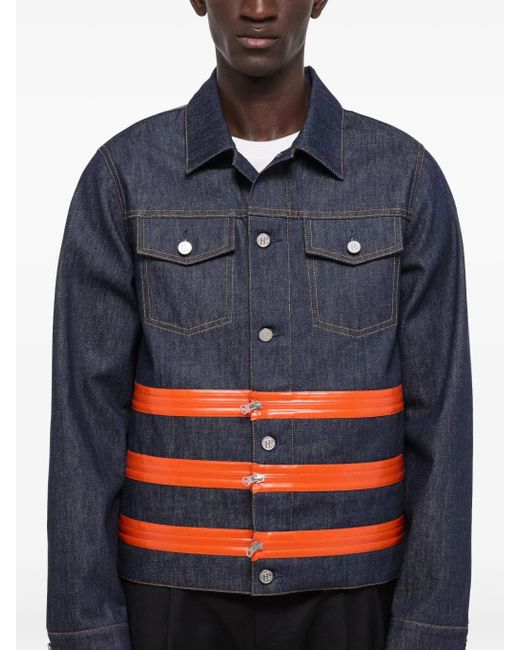 Helmut Lang Blue 3 Zip Trucker.Bklyn