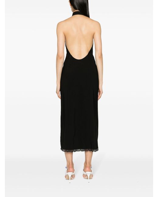 Moschino Black Midi Dress Polyester, Elastane