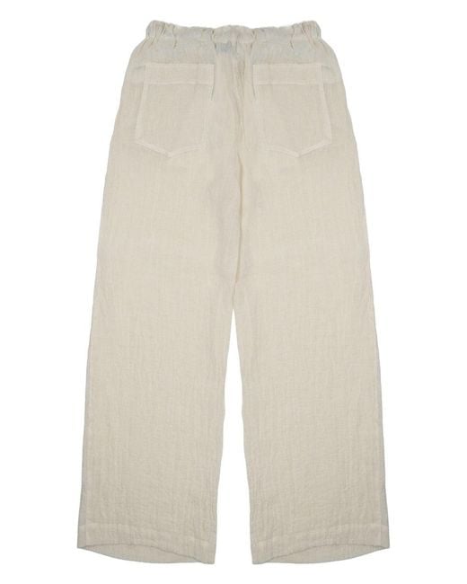 120% Lino White Mini Trousers For Ss26