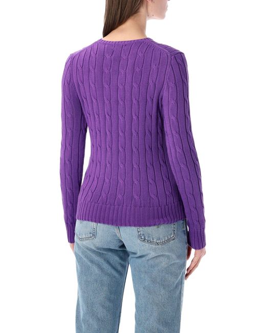 Polo Ralph Lauren Purple Touch Julianna Cable-Knit Sweater