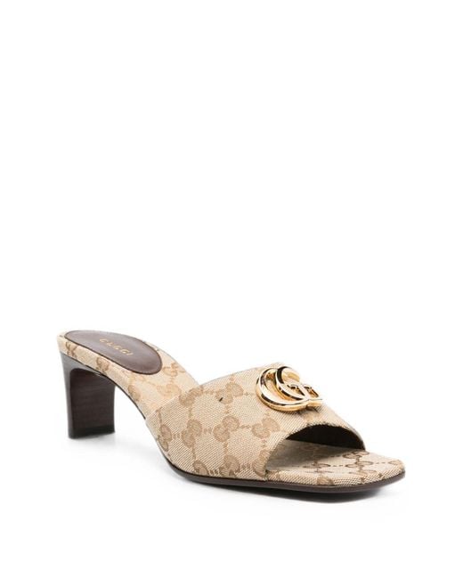 Gucci Natural Heeled Mules