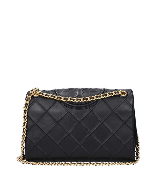 Tory Burch Black Fleming Leather Shoulder Bag