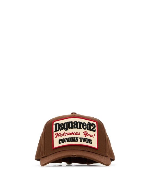 DSquared² Multicolor Brown Cotton Baseball Cap for men