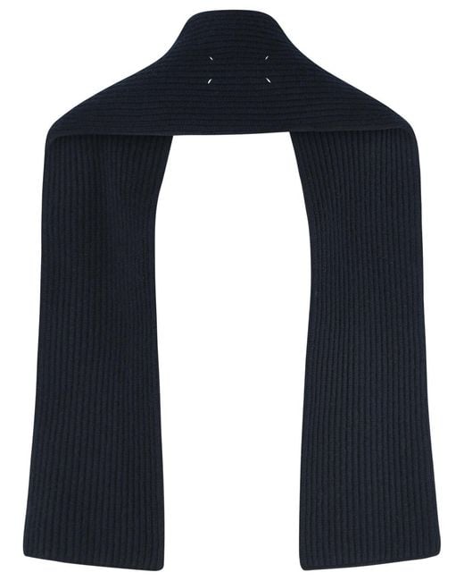 Maison Margiela Blue Virgin Wool Scarf for men