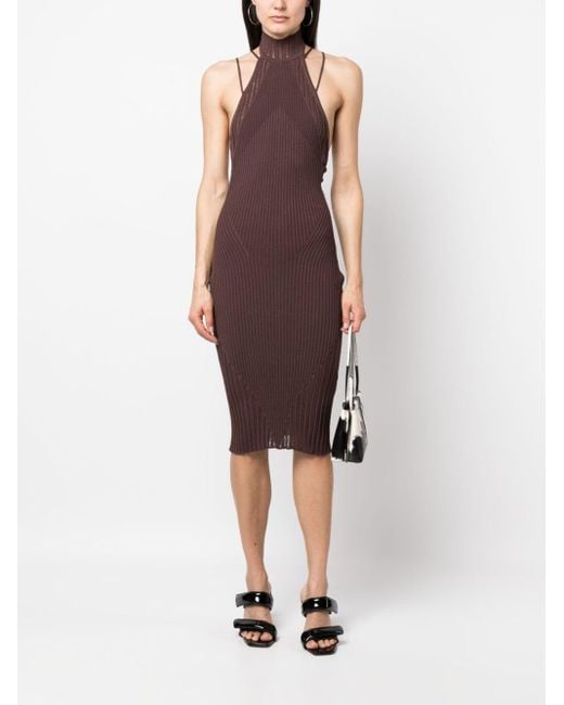 ANDREA ADAMO Purple Dresses Beige